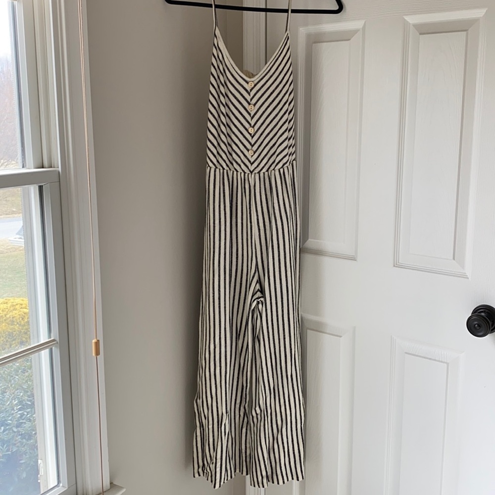 Striped jumpsuit M
